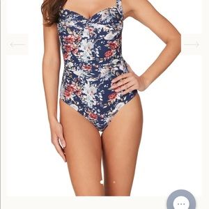 Nip tuck Swimsuit. Navy floral.